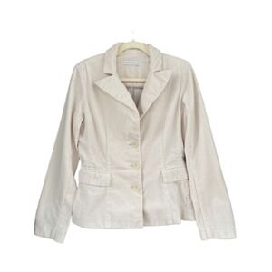 Susana Monaco Corduroy Blazer Fitted Jacket Neutral Career Minimalist‎ S